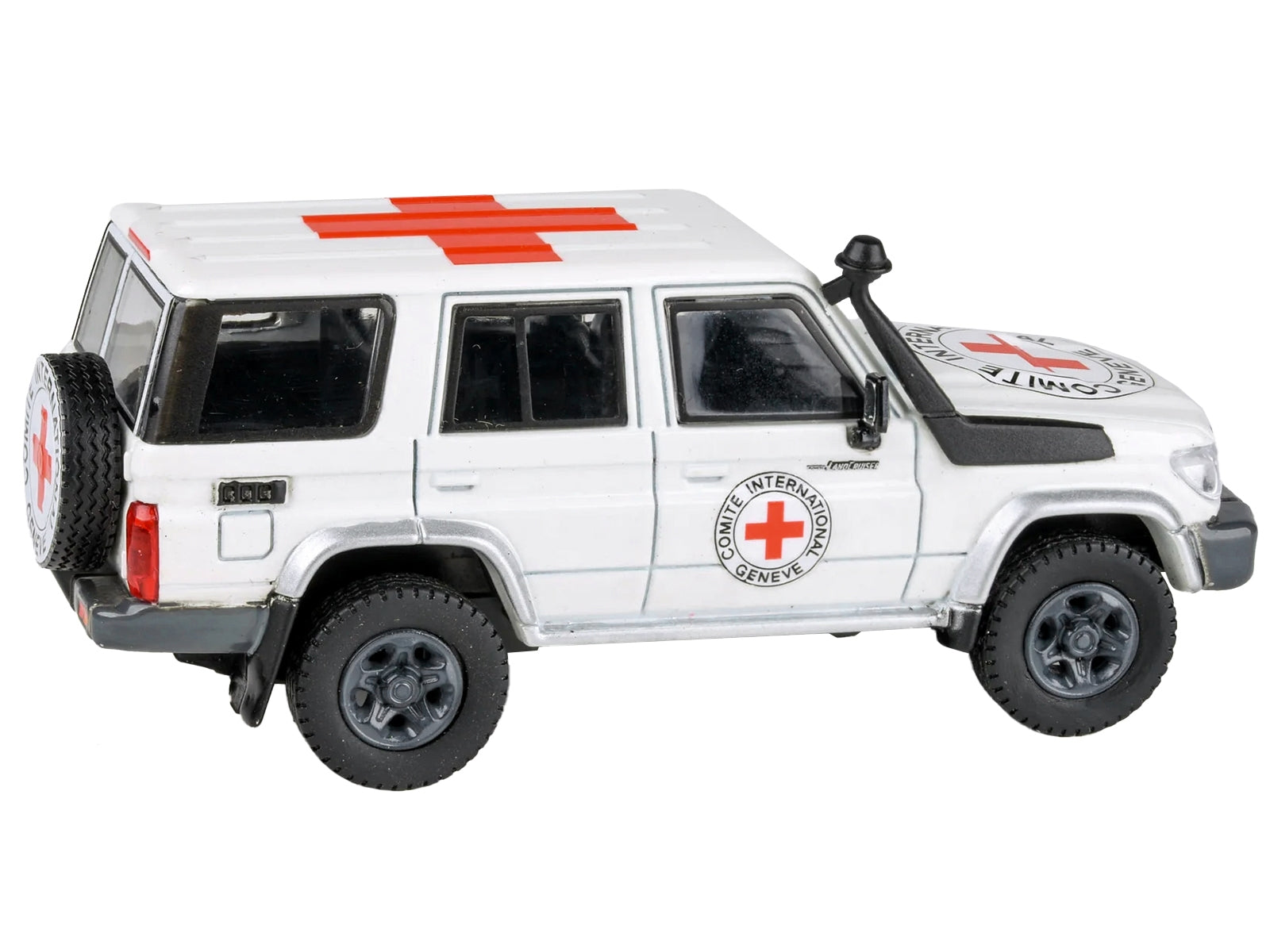 2014 Toyota Land Cruiser 76 White "International Red Cross" 1/64 Diecast Model Car by Paragon Models - Minihomy