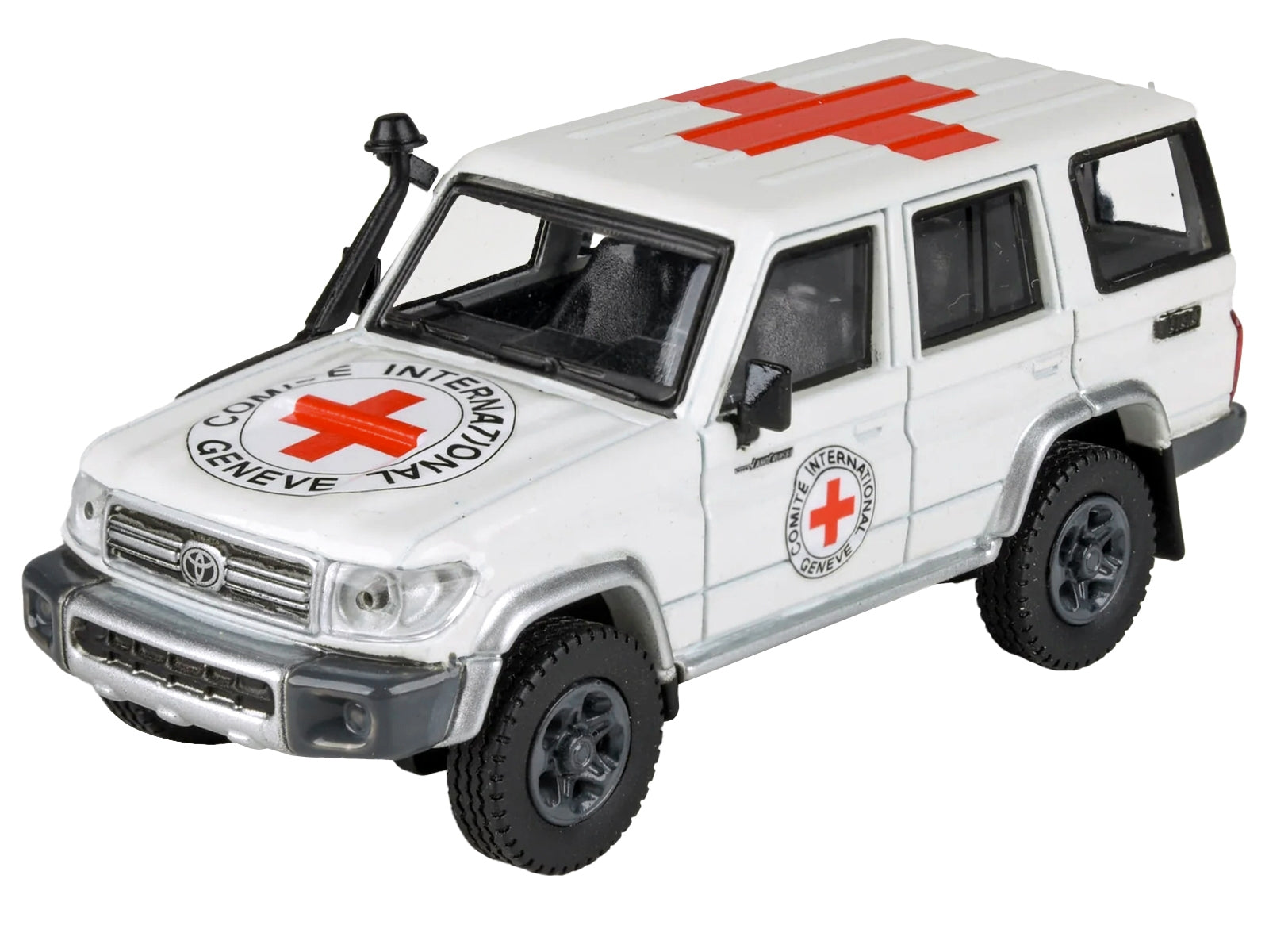 2014 Toyota Land Cruiser 76 White "International Red Cross" 1/64 Diecast Model Car by Paragon Models - Minihomy