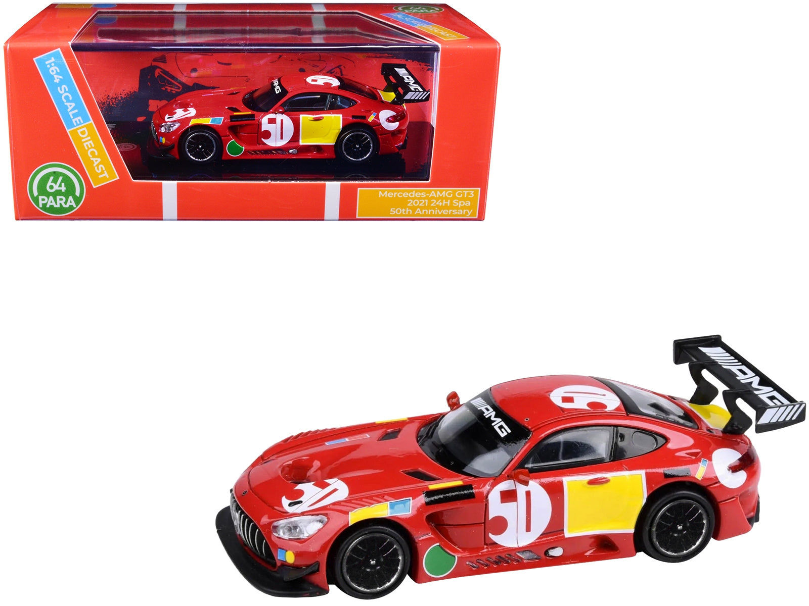 2021 Mercedes-AMG GT3 "24 Hours of Spa 50th Anniversary" Livery 1/64 Diecast Model Car by Paragon Models - Minihomy