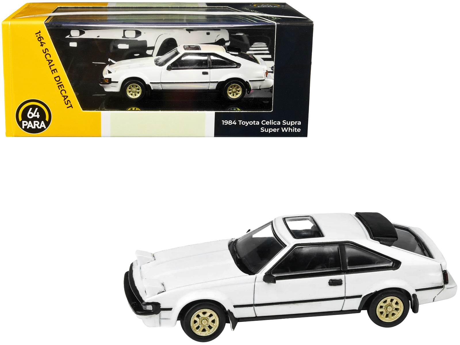 1984 Toyota Celica Supra Super White with Sunroof 1/64 Diecast Model Car by Paragon Models - Minihomy