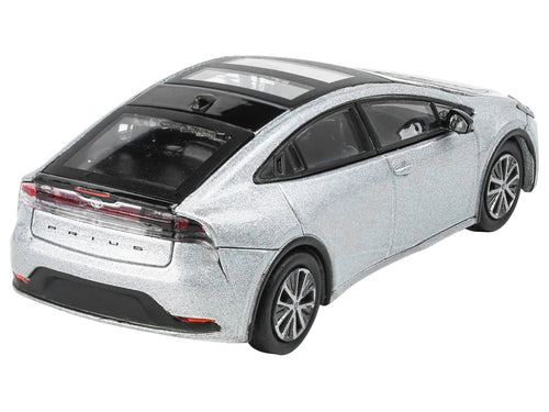 2023 Toyota Prius Cutting Edge Silver Metallic with Black Top and Sun Roof 1/64 Diecast Model Car by Paragon Models