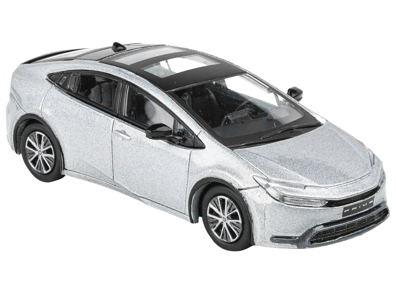 2023 Toyota Prius Cutting Edge Silver Metallic with Black Top and Sun Roof 1/64 Diecast Model Car by Paragon Models - Minihomy