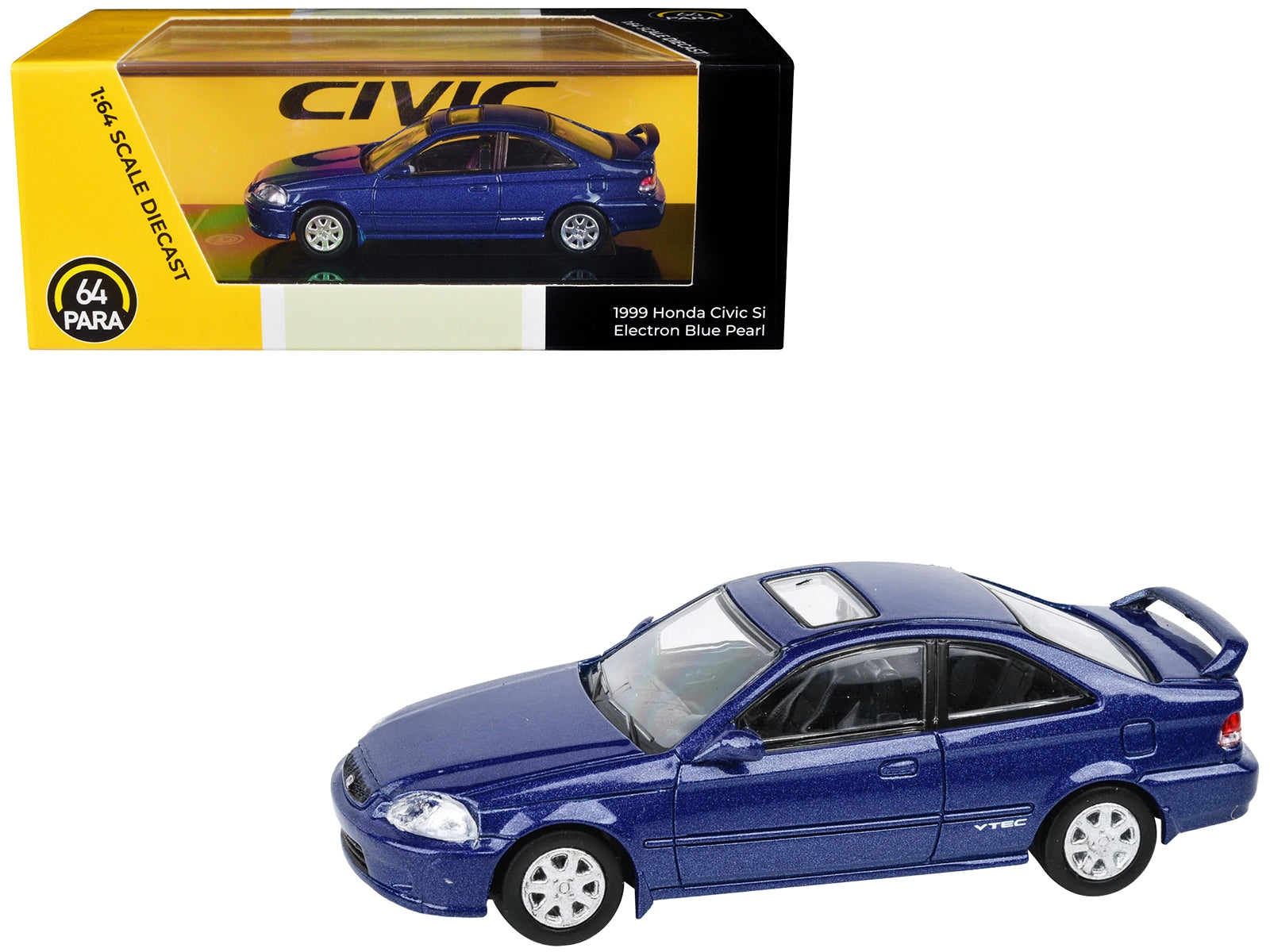 1999 Honda Civic Si Electron Blue Metallic with Sun Roof 1/64 Diecast Model Car by Paragon Models - Minihomy