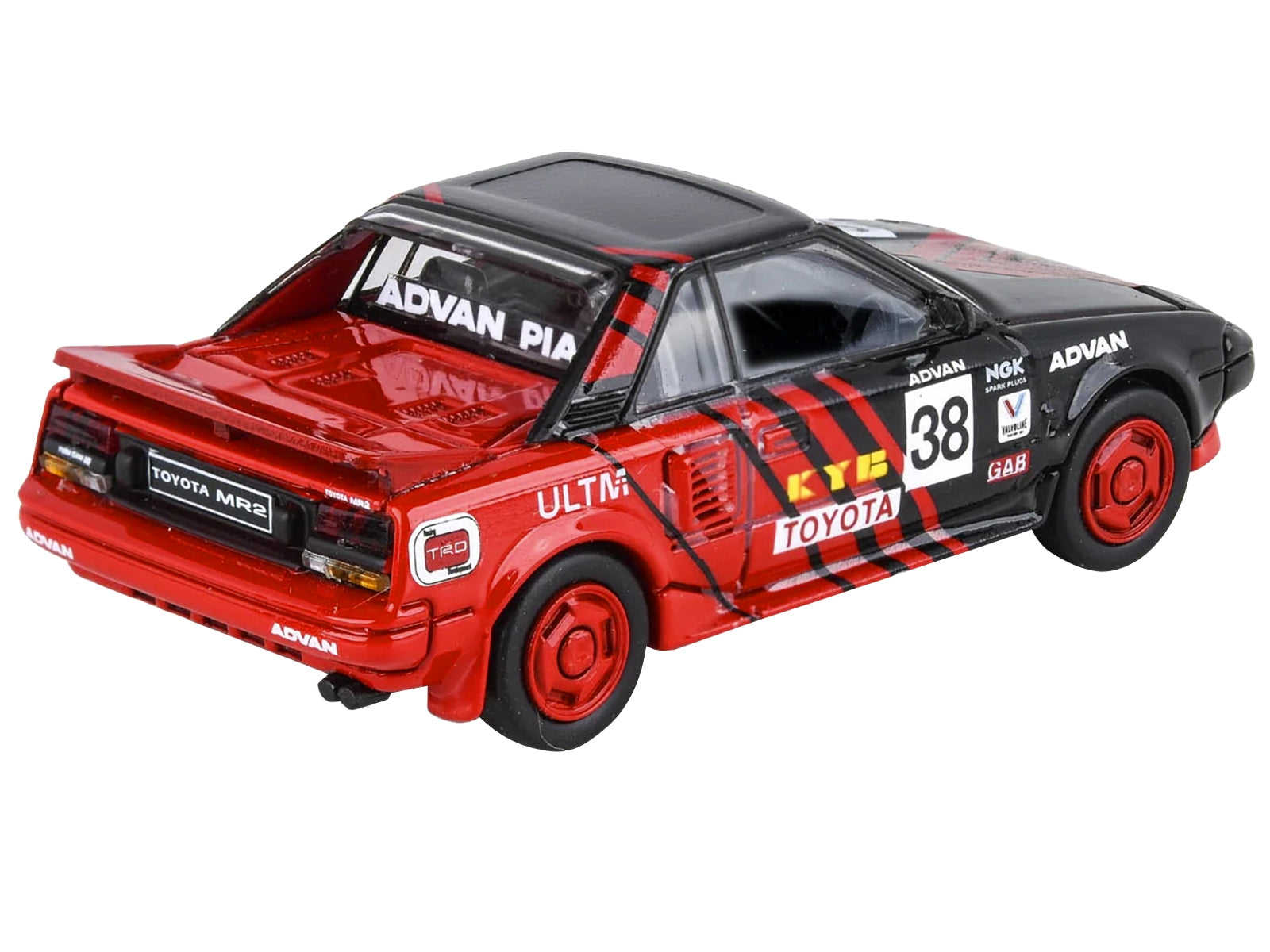 1985 Toyota MR2 MK1 RHD (Right Hand Drive) #38 Red and Black "Autocross Livery" 1/64 Diecast Model Car by Paragon Models - Minihomy