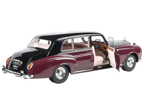 1964 Rolls Royce Phantom V Duotone Royal Garnet Red and Mason's Black 1/18 Diecast Model Car by Paragon Models