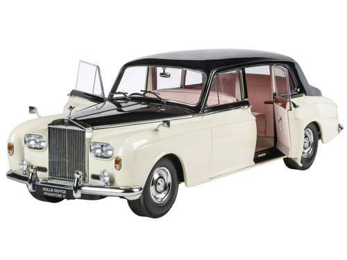 1965 Rolls Royce Phantom V Duotone Ivory White and Mason's Black 1/18 Diecast Model Car by Paragon Models