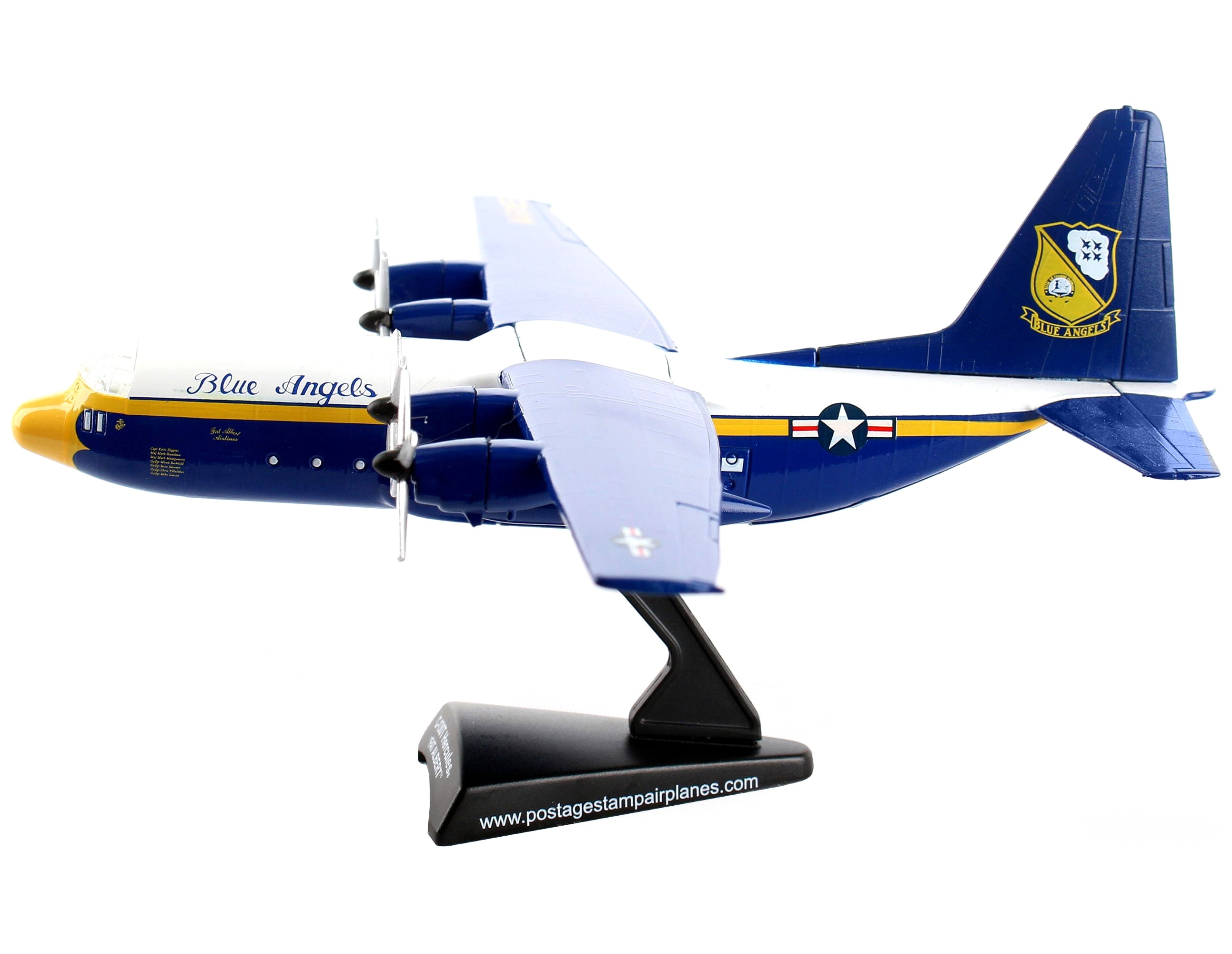 Lockheed C-130 Hercules Transport Aircraft "Fat Albert - Blue Angels" 1/200 Diecast Model Airplane by Postage Stamp - Minihomy