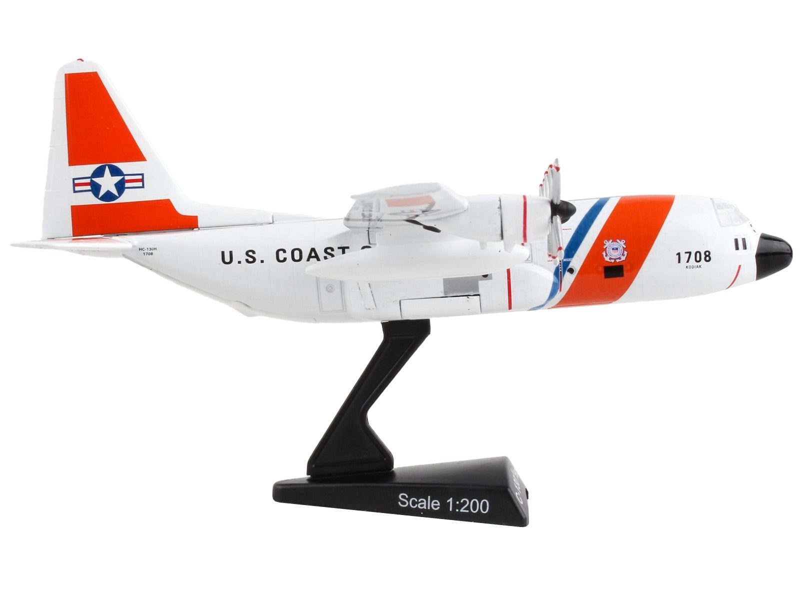 Lockheed C-130 Hercules Transport Aircraft "Variant H - United States Coast Guard" 1/200 Diecast Model Airplane by Postage Stamp - Minihomy