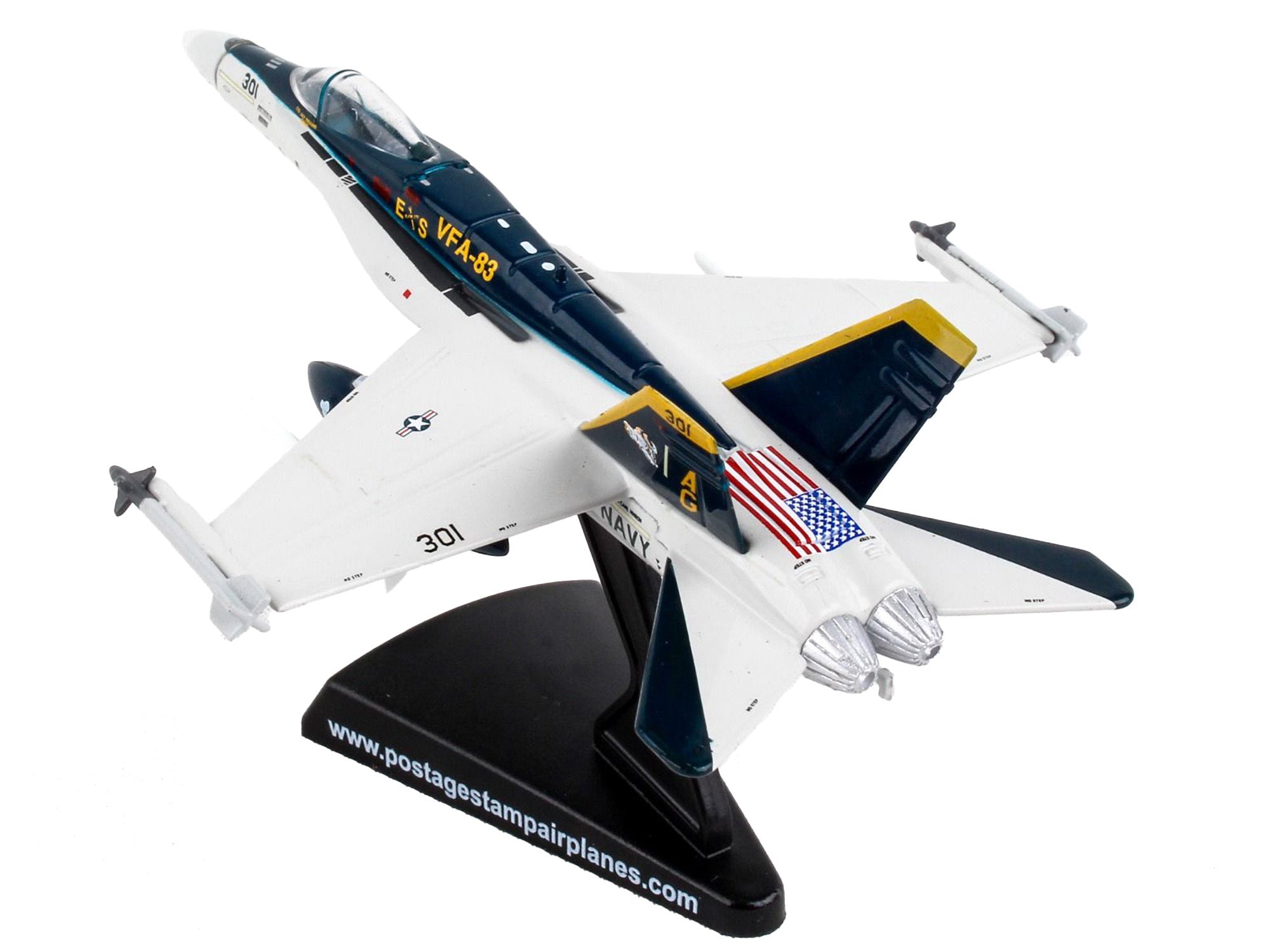 McDonnell Douglas F/A-18C Hornet Fighter Aircraft "VFA-83 Rampagers" United States Navy 1/150 Diecast Model Airplane by Postage Stamp - Minihomy