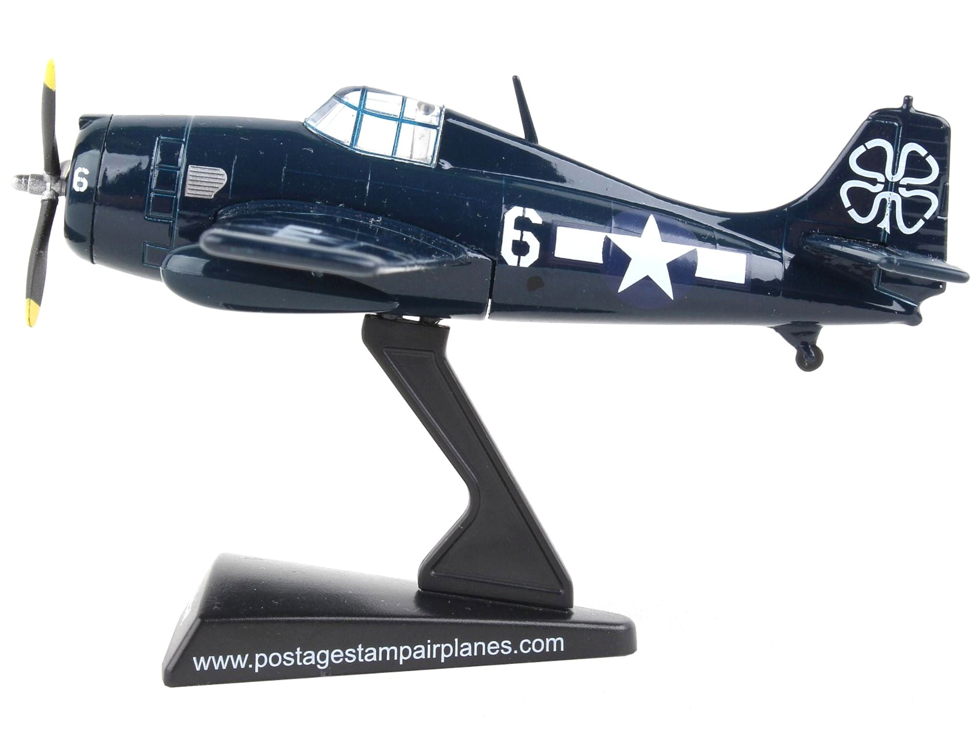 Grumman F4F Wildcat Aircraft #6 "USS Petrof Bay" United States Navy 1/87 (HO) Diecast Model Airplane by Postage Stamp - Minihomy