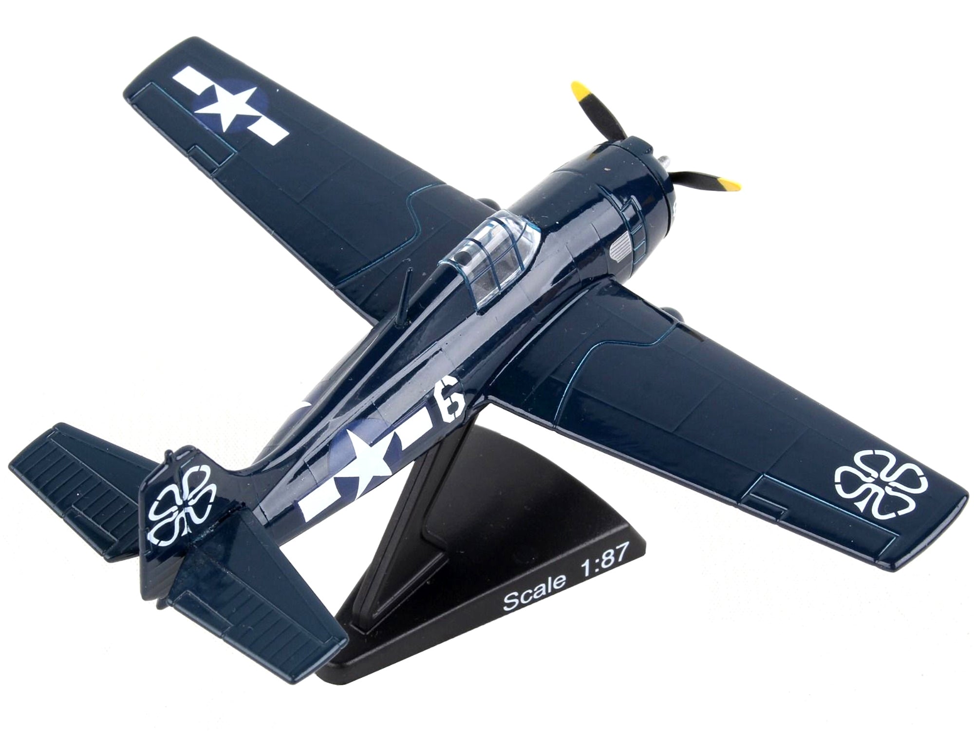 Grumman F4F Wildcat Aircraft #6 "USS Petrof Bay" United States Navy 1/87 (HO) Diecast Model Airplane by Postage Stamp - Minihomy