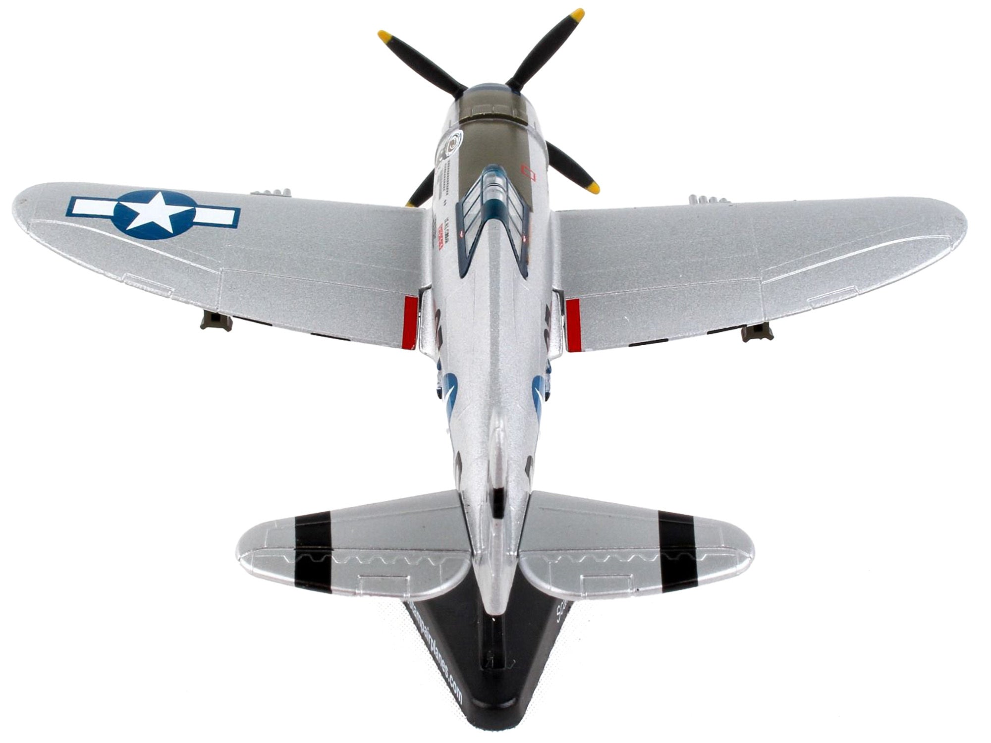 Republic P-47 Thunderbolt Fighter Aircraft "Kansas Tornado II" United States Army Air Force 1/100 Diecast Model Airplane by Postage Stamp