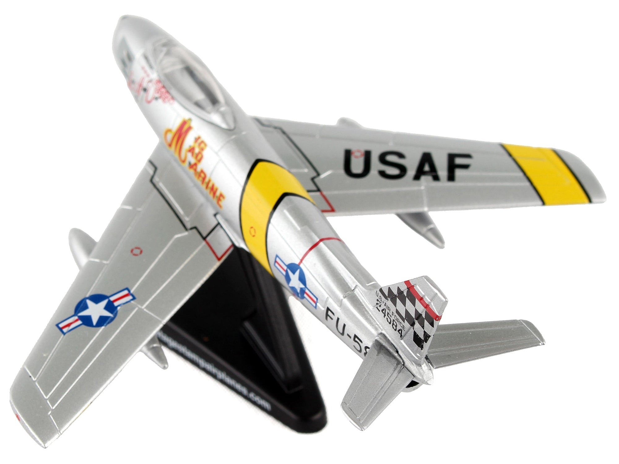 North American F-86F Sabre Fighter Aircraft "Mig Mad Marine" United States Air Force 1/110 Diecast Model Airplane by Postage Stamp - Minihomy