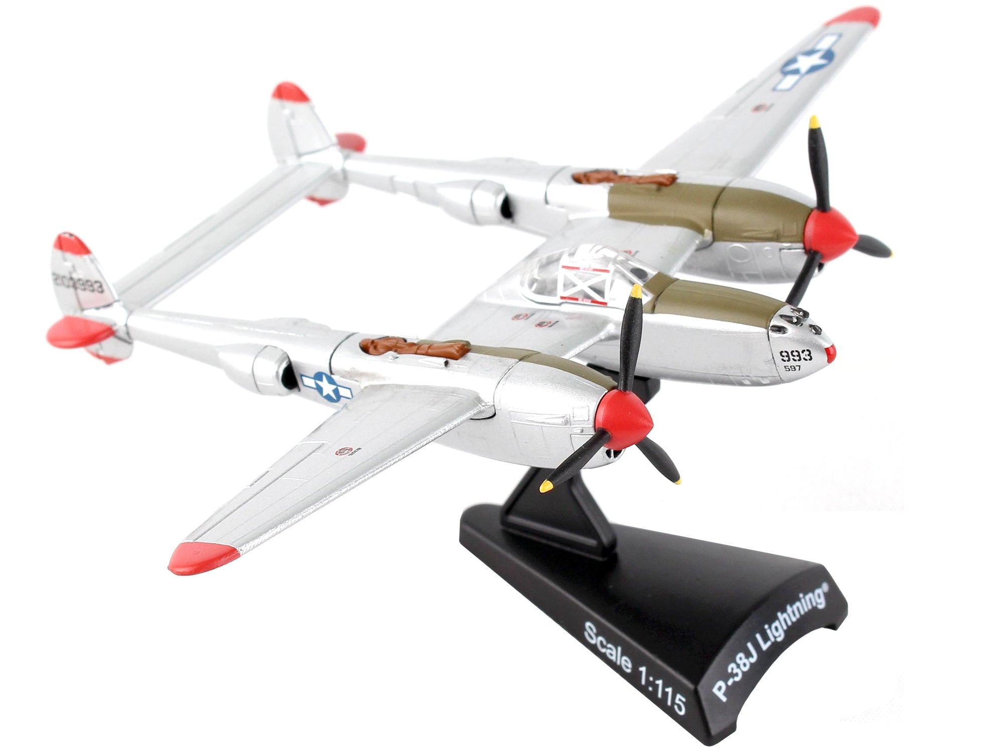 Postage Stamp 1/115 Diecast Model: Lockheed P-38J Lightning "Marge" Pilot Richard Ira "Dick" Bong - USAF