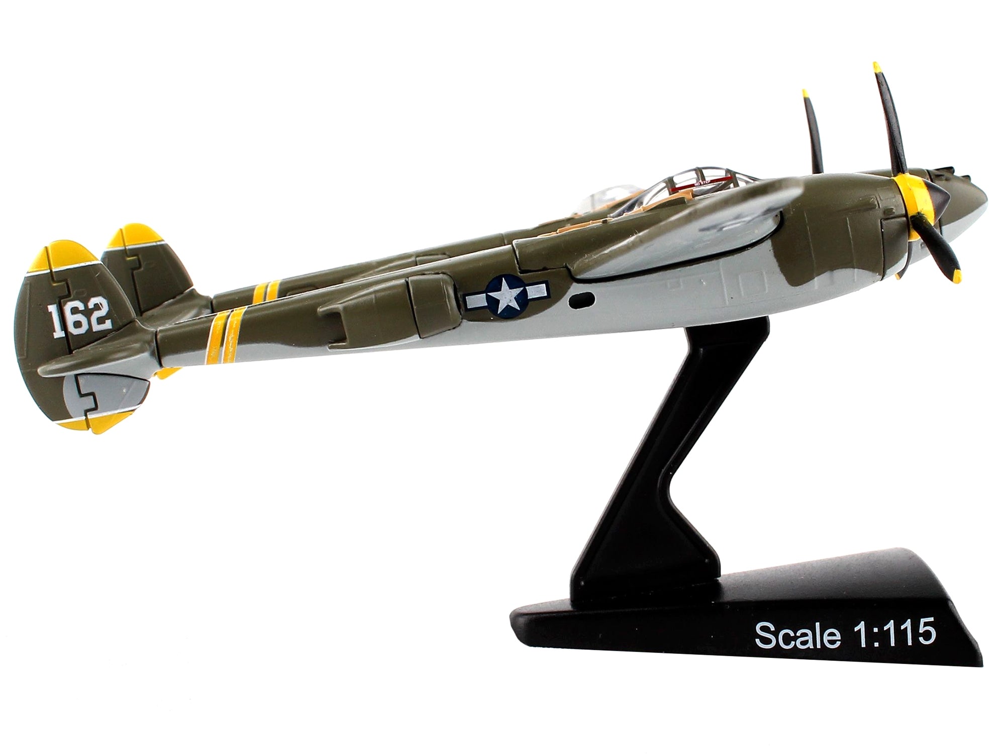 Lockheed P-38J Lightning Fighter Aircraft "23 Skidoo" United States Air Force 1/115 Diecast Model Airplane by Postage Stamp - Minihomy