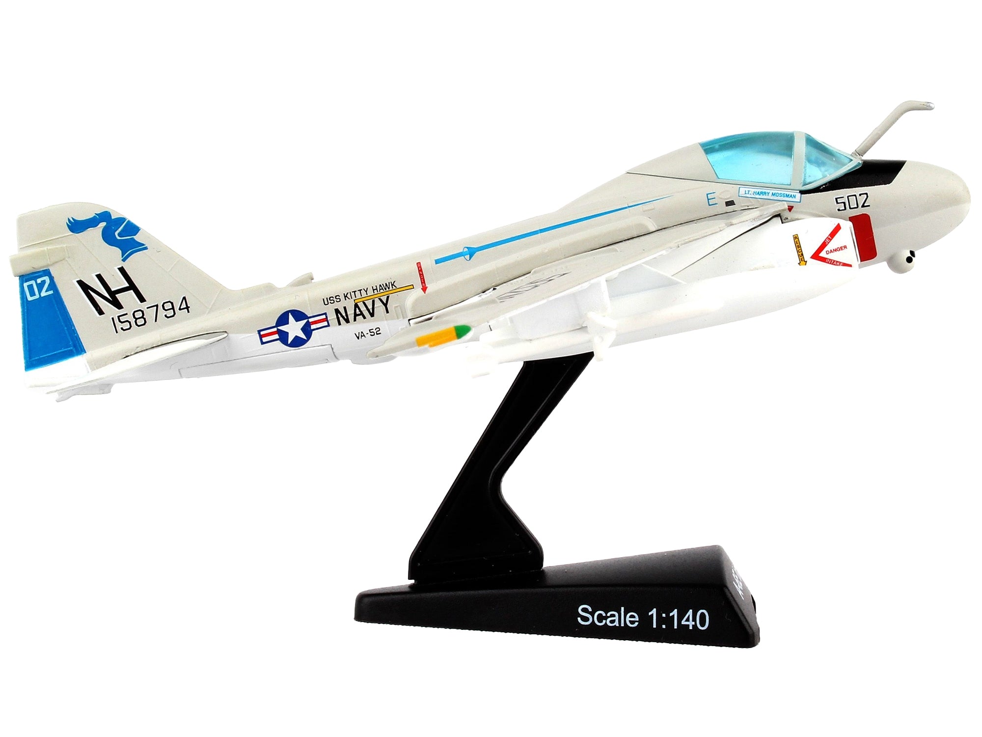 Grumman A-6E Intruder Aircraft "VA-52 Knightriders" United States Navy 1/140 Diecast Model Airplane by Postage Stamp - Minihomy