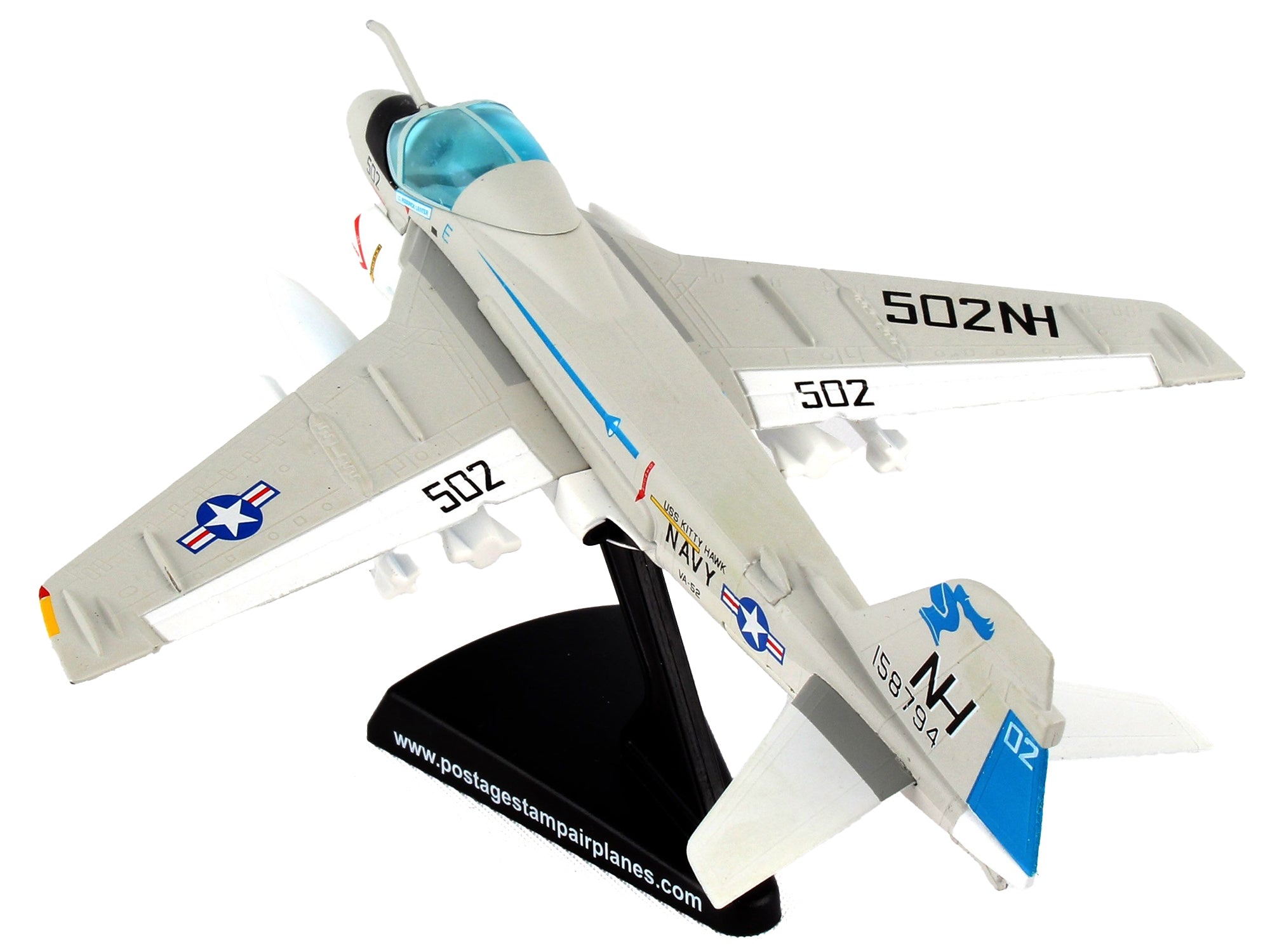 Grumman A-6E Intruder Aircraft "VA-52 Knightriders" United States Navy 1/140 Diecast Model Airplane by Postage Stamp - Minihomy