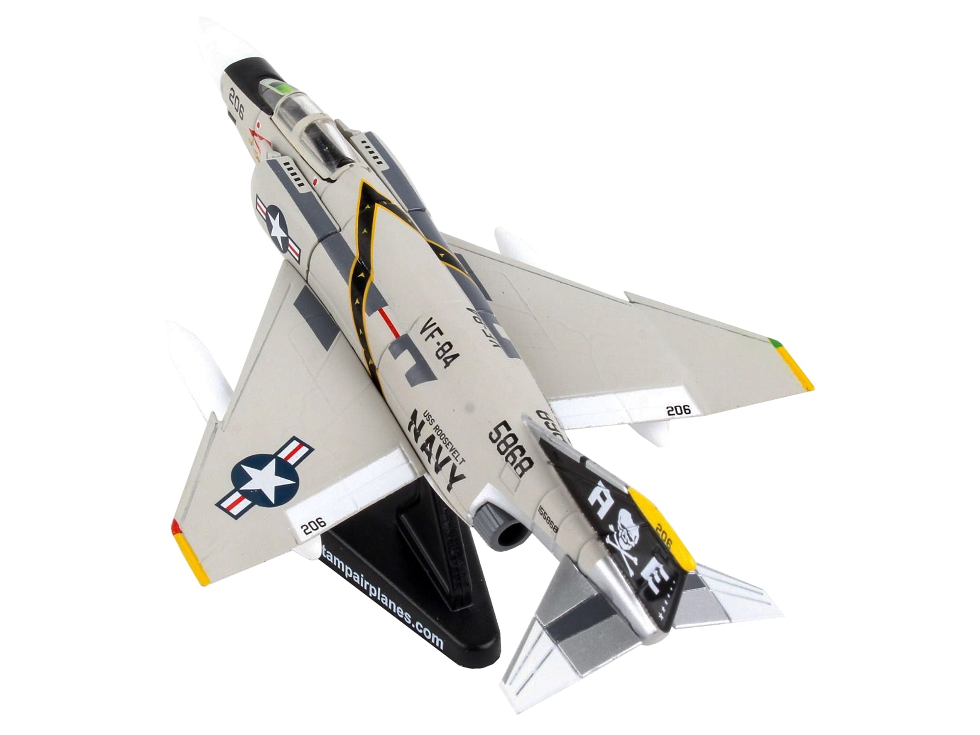 McDonnell Douglas F-4B Phantom II Fighter Aircraft "VFA-84 Jolly Rogers" United States Navy 1/155 Diecast Model Airplane by Postage Stamp - Minihomy