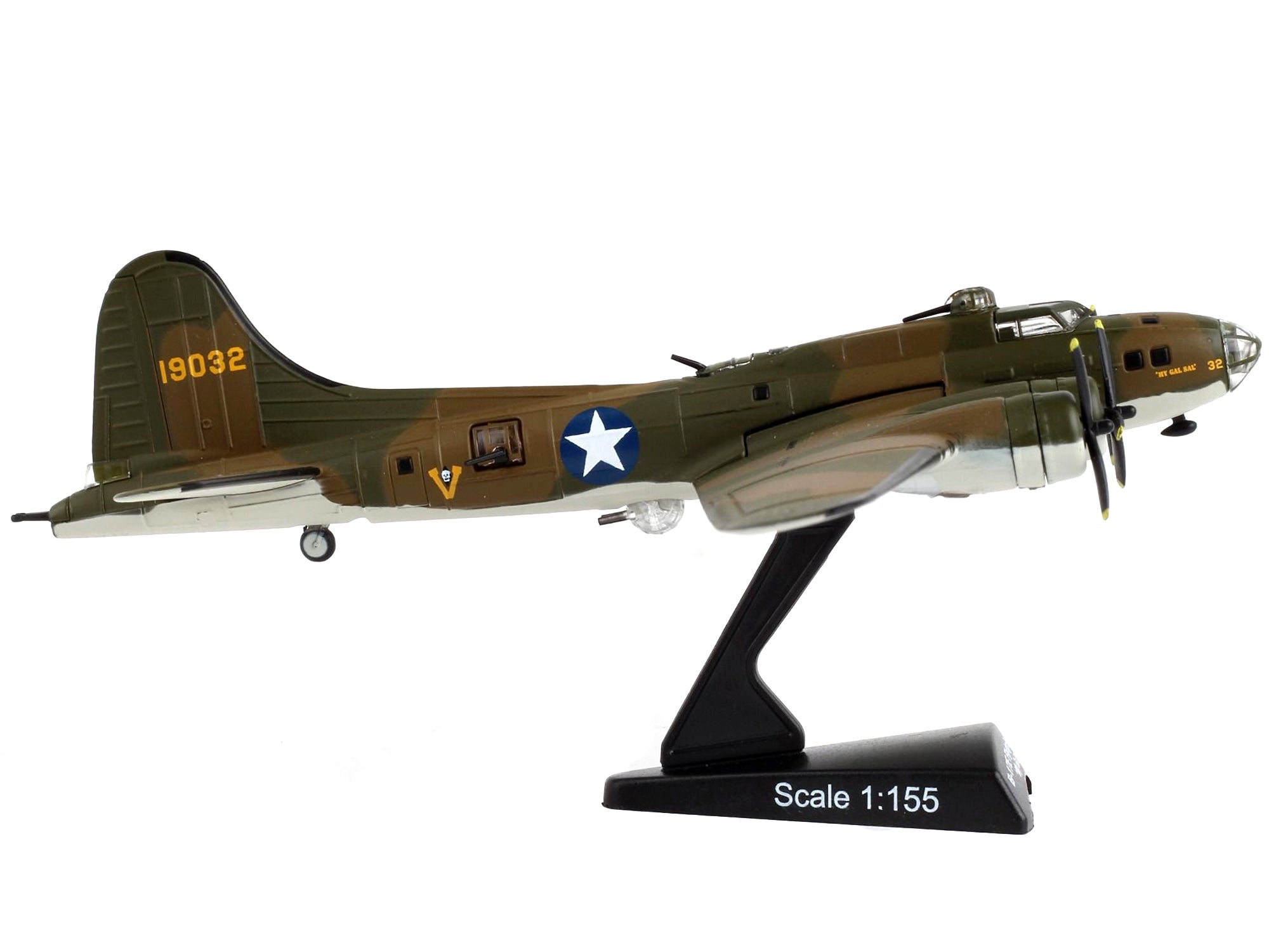 Boeing B-17E Flying Fortress Bomber Aircraft "My Gal Sal" United States Army Air Corps 1/155 Diecast Model Airplane by Postage Stamp - Minihomy