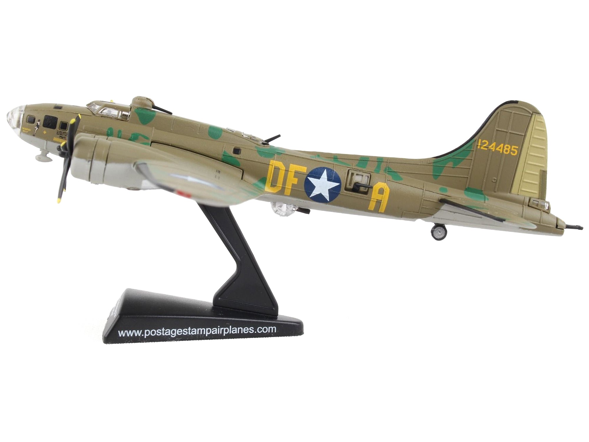 Boeing B-17F Flying Fortress Bomber Aircraft "Memphis Belle" United States Army Air Corps 1/155 Diecast Model Airplane by Postage Stamp - Minihomy