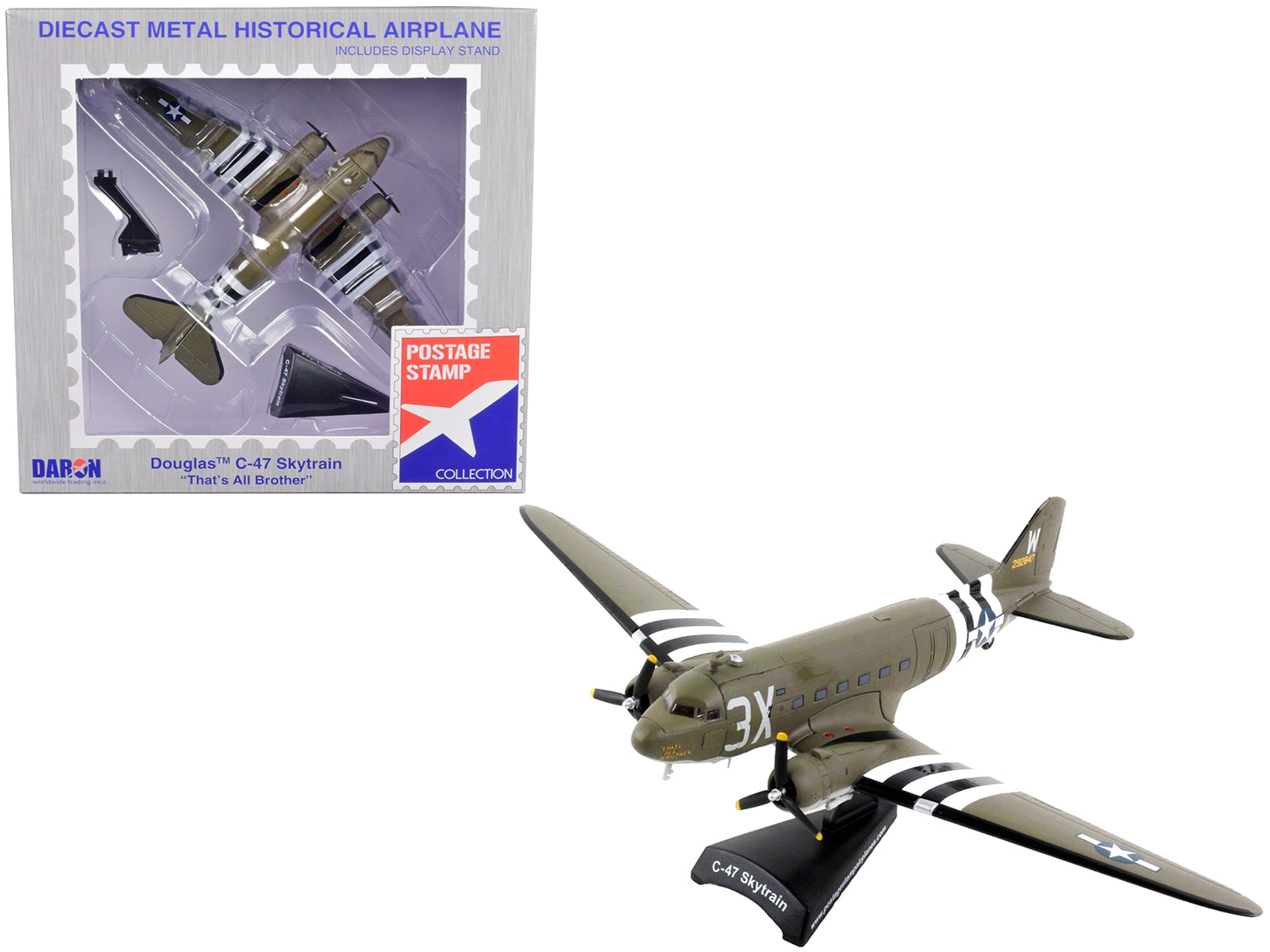 Douglas C-47 Skytrain Aircraft "That's All Brother" United States Navy 1/144 Diecast Model Airplane by Postage Stamp - Minihomy