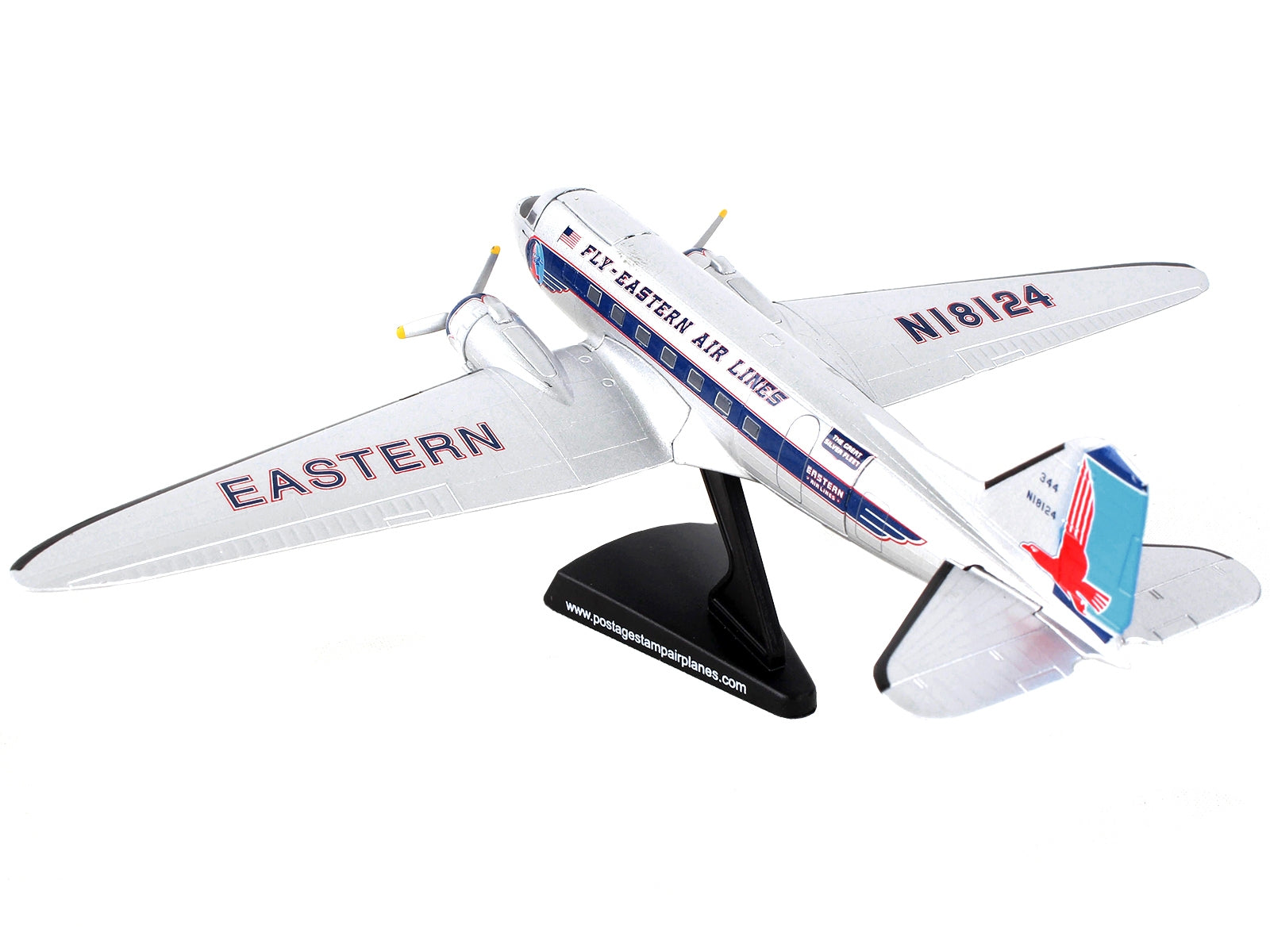 Douglas DC-3 Passenger Aircraft "Eastern Airlines" 1/144 Diecast Model Airplane by Postage Stamp - Minihomy