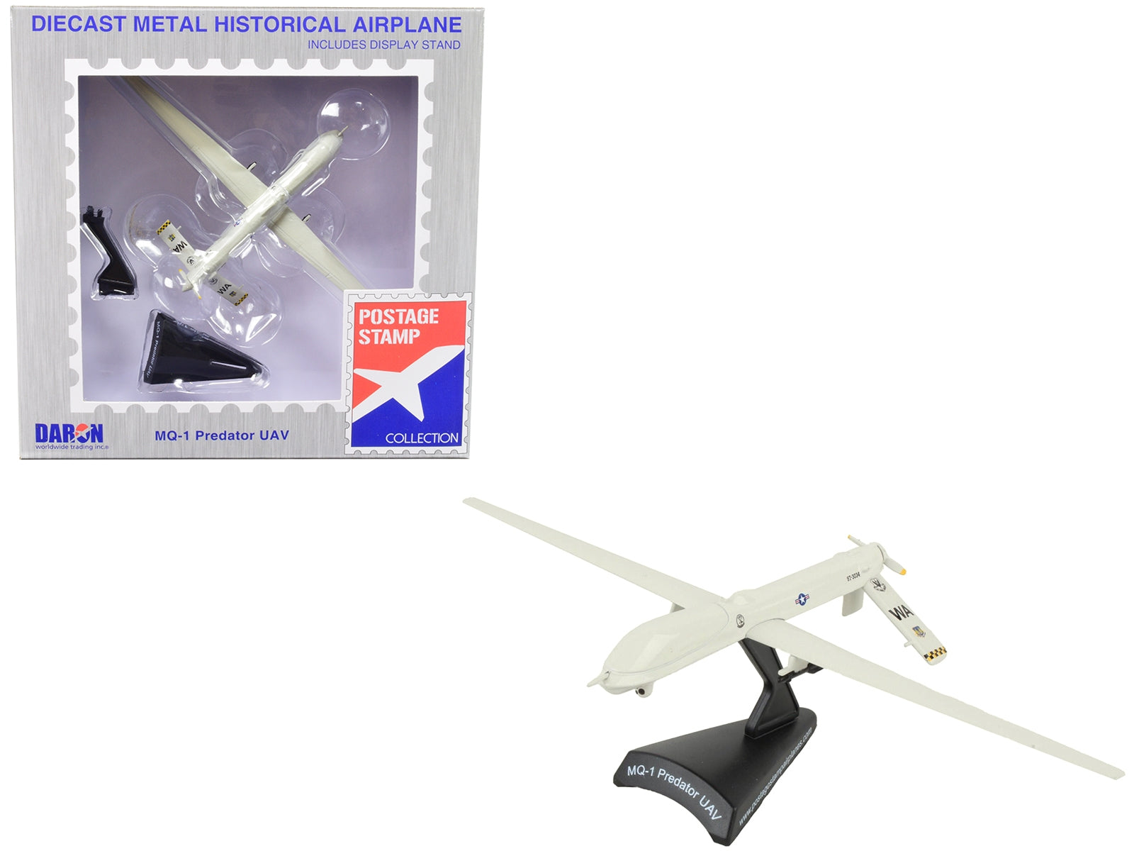 General Atomics MQ-1 Predator UAV Drone Aircraft "CIA - United States Air Force" 1/87 (HO) Diecast Model  by Postage Stamp - Minihomy