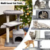 Cat Tree with Perch and Hanging Ball for Indoor Activity Play and Rest-Gray - Color: Gray - Minihomy