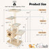 67 Inch Modern Cat Tree Tower with Top Perch and Sisal Rope Scratching Posts-Natural - Color: Natural - Minihomy