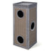 39" Tall Cat Condo with Scratching Posts and 3 Hideaways and 4 Soft Plush Cushions-Gray - Color: Gray - Minihomy