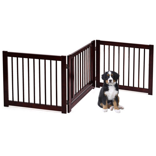 24-Inch Configurable Folding 3-Panel Wood Dog Fence