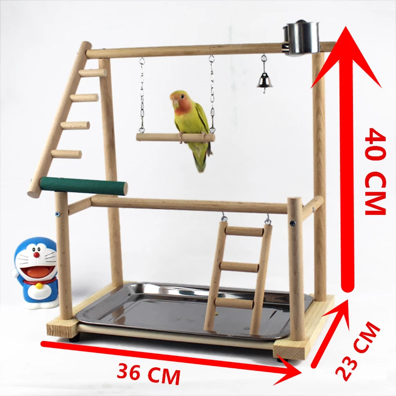 Bird Stand Stand Desktop Training Cockatiel Playground Bird Toy Swing Climbing Ladder Bird Gear Supplies - Minihomy