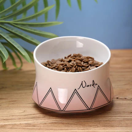 Pet Bowl Ceramic Drinking Feeder Dog Dual-Use High Rise Bowl