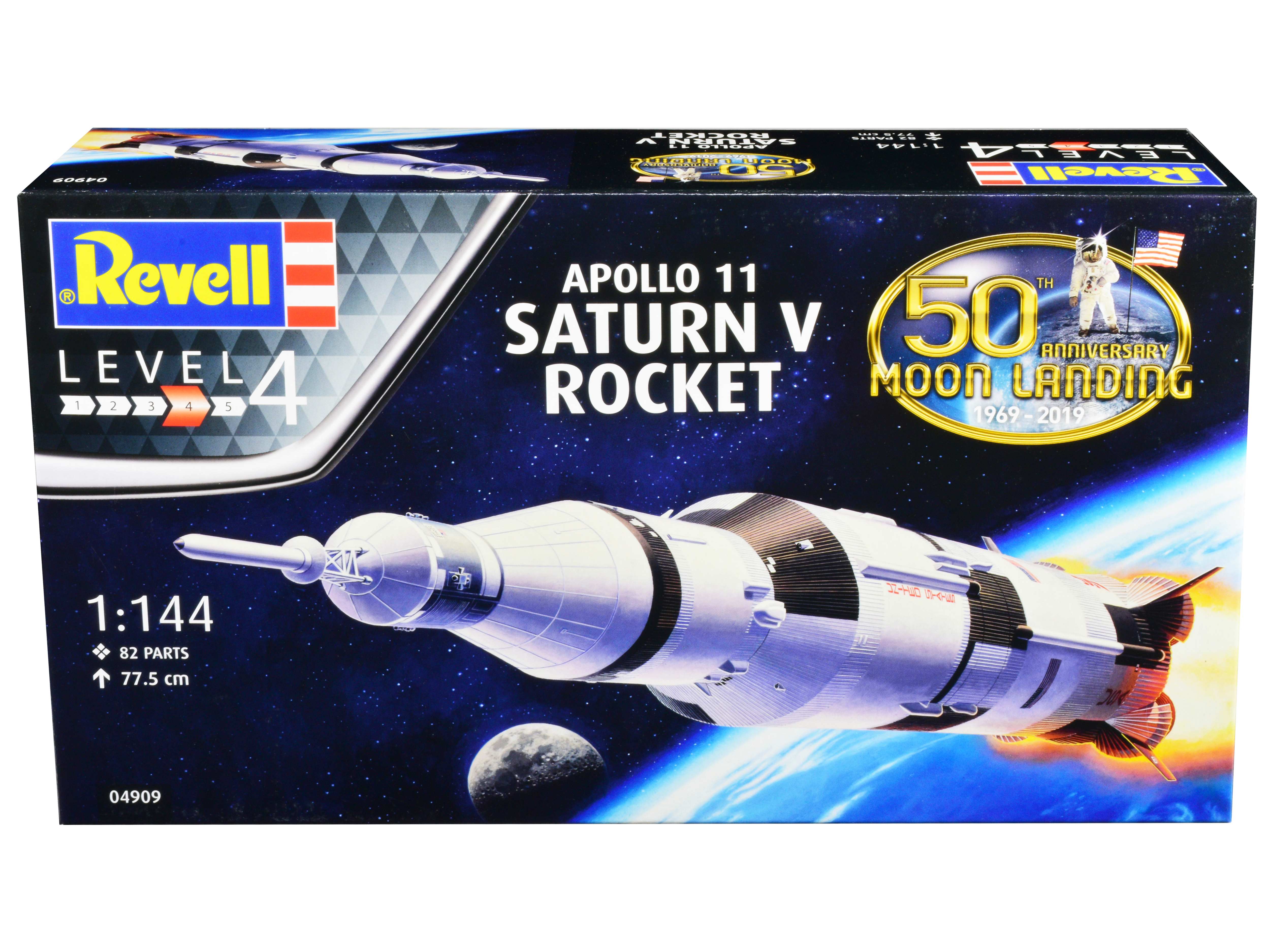 Level 4 Model Kit Apollo 11 Saturn V Rocket "50th Anniversary Moon Landing" 1/144 Scale Model by Revell - Minihomy