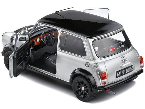 1998 Mini Cooper Sport Silver Metallic with Black Hood and Top 1/18 Diecast Model Car by Solido