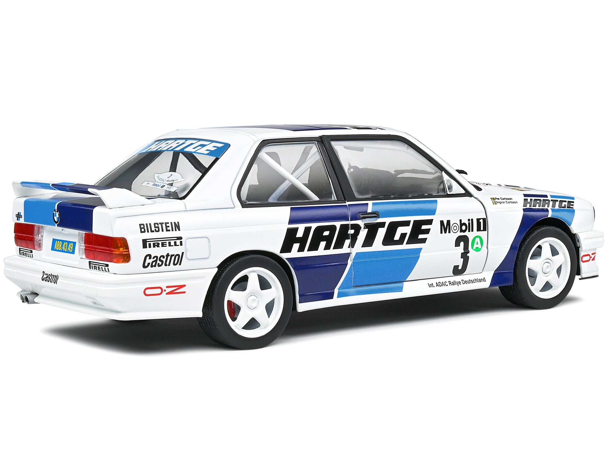 BMW E30 M3 Gr. A #3 Ingvar Carlsson - Per Carlsson "Adac Rallye Deutchland" (1990) "Competition" Series 1/18 Diecast Model Car by Solido - Minihomy