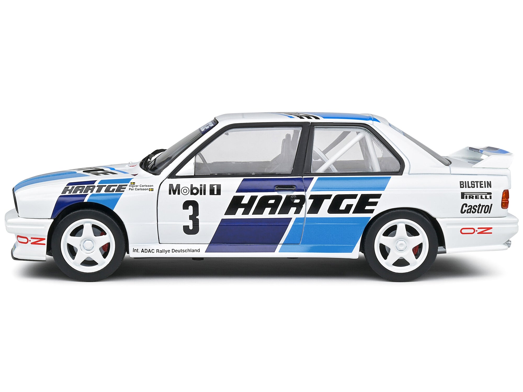 BMW E30 M3 Gr. A #3 Ingvar Carlsson - Per Carlsson "Adac Rallye Deutchland" (1990) "Competition" Series 1/18 Diecast Model Car by Solido - Minihomy