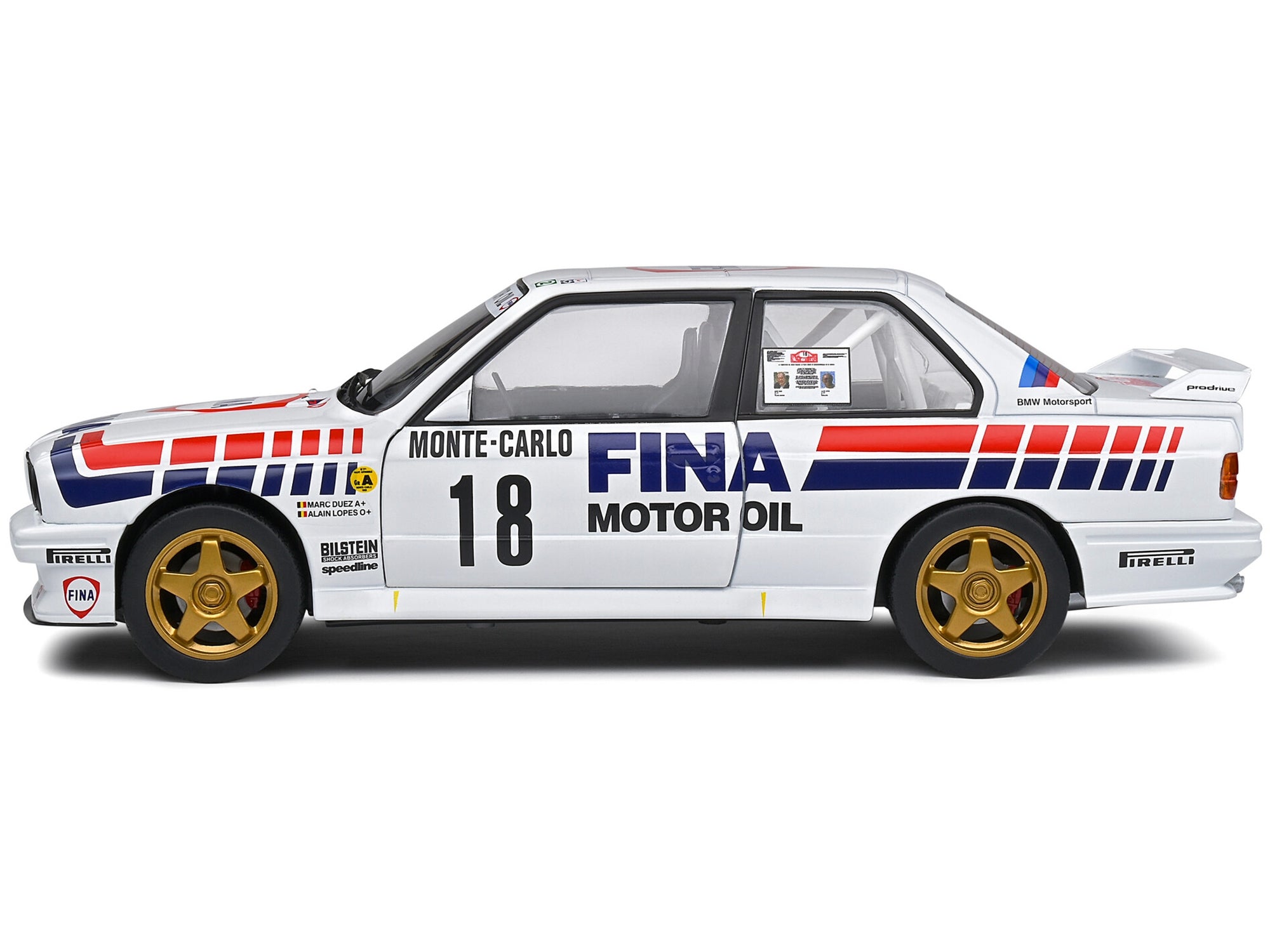 BMW E30 M3 Gr.A #18 Marc Duez - Alain Lopes "Rally Monte-Carlo" (1989) "Competition" Series 1/18 Diecast Model Car by Solido - Minihomy