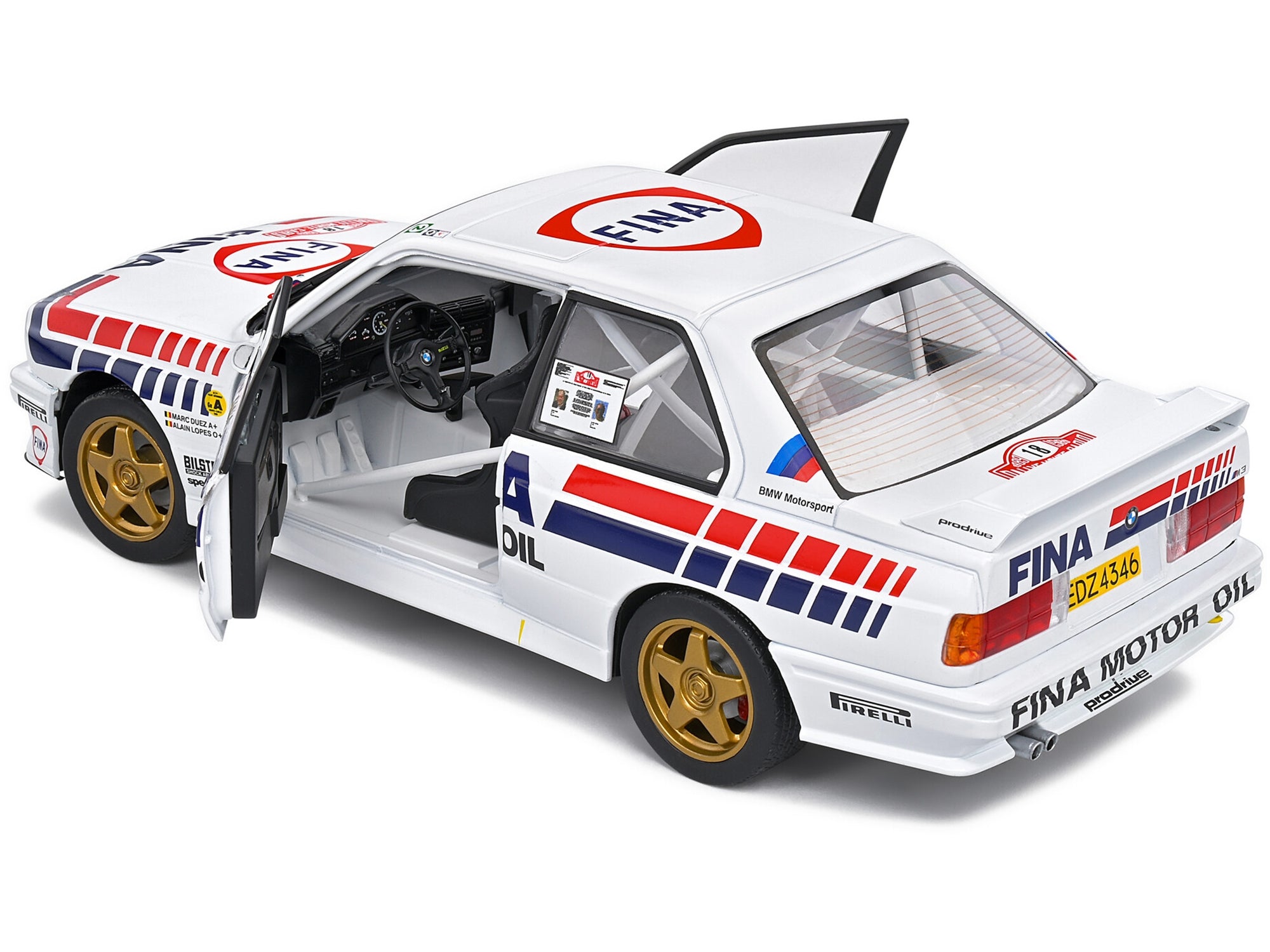 BMW E30 M3 Gr.A #18 Marc Duez - Alain Lopes "Rally Monte-Carlo" (1989) "Competition" Series 1/18 Diecast Model Car by Solido - Minihomy