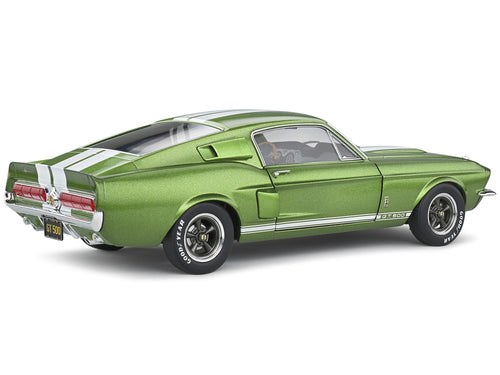 1967 Shelby GT500 Lime Green Metallic with White Stripes 1/18 Diecast Model Car by Solido