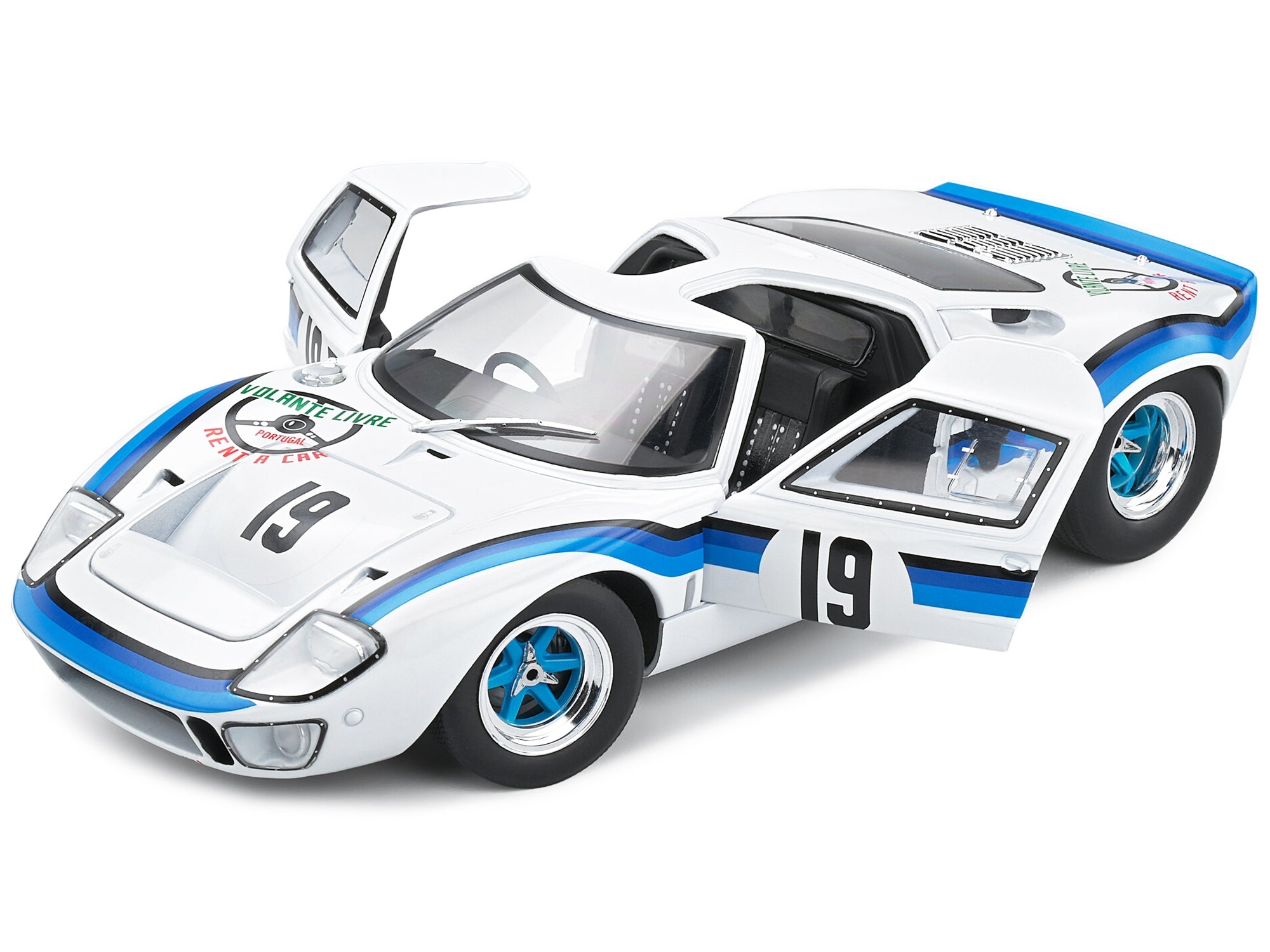 Ford GT40 MK.1 RHD (Right Hand Drive) #19 Emilio Marta "Angola Championship" (1973) "Competition" Series 1/18 Diecast Model Car by Solido - Minihomy