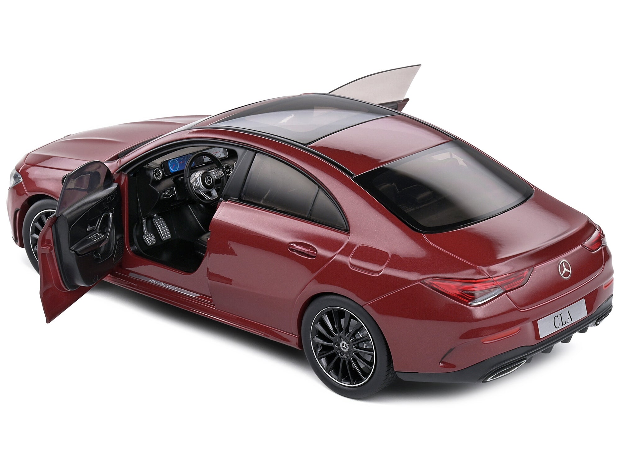 2019 Mercedes-Benz CLA C118 Coupe Rouge Patagonie Red Metallic with Sunroof 1/18 Diecast Model Car by Solido - Minihomy