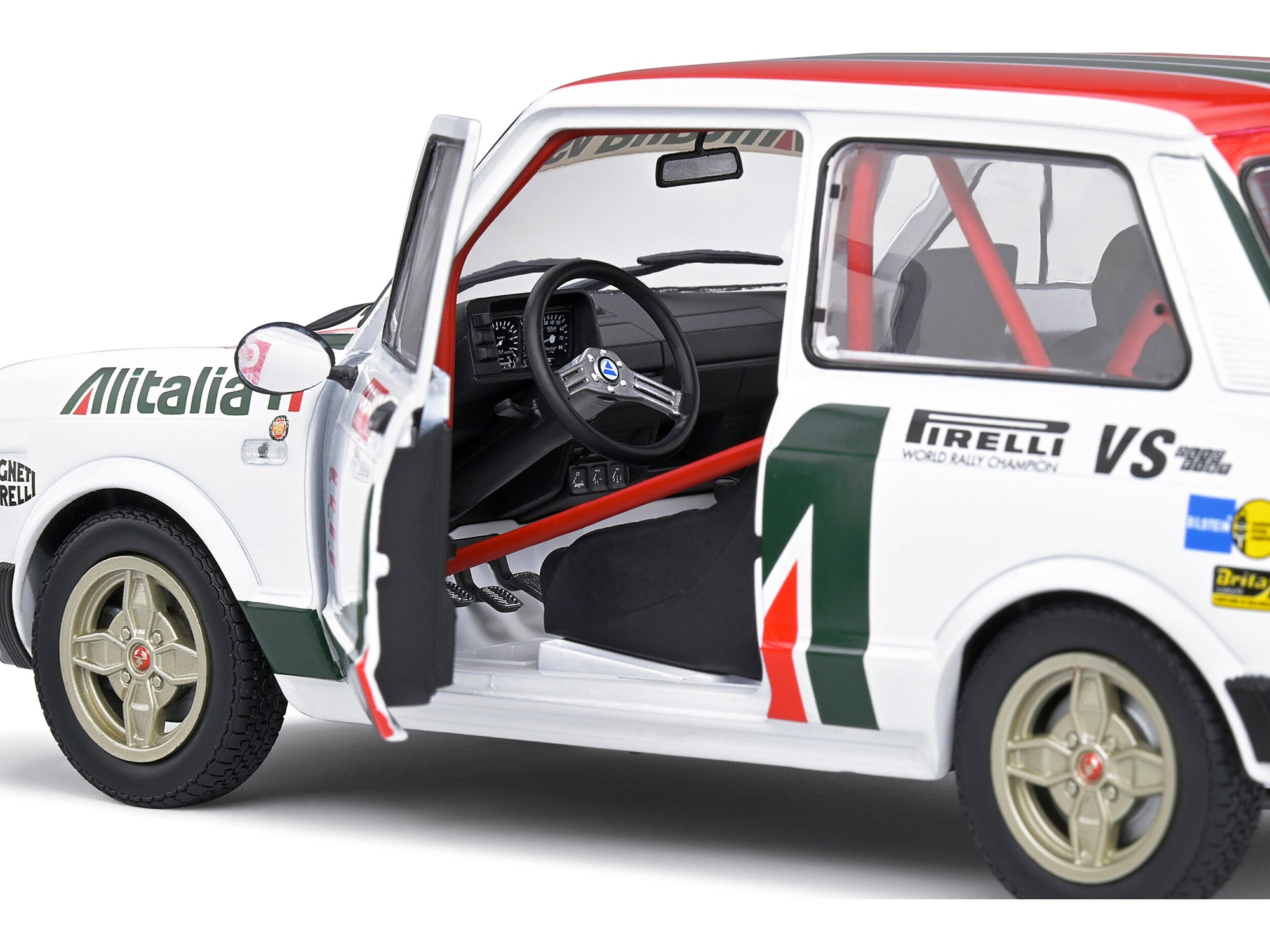 1980 Autobianchi A112 MK 5 Abarth Rally Car "Alitalia" Livery "Competition" Series 1/18 Diecast Model Car by Solido - Minihomy