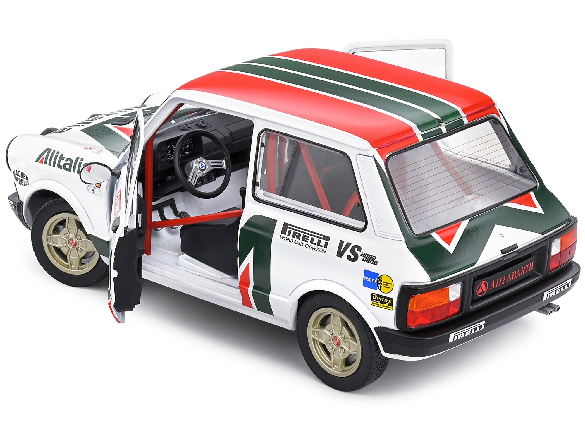 1980 Autobianchi A112 MK 5 Abarth Rally Car "Alitalia" Livery "Competition" Series 1/18 Diecast Model Car by Solido - Minihomy