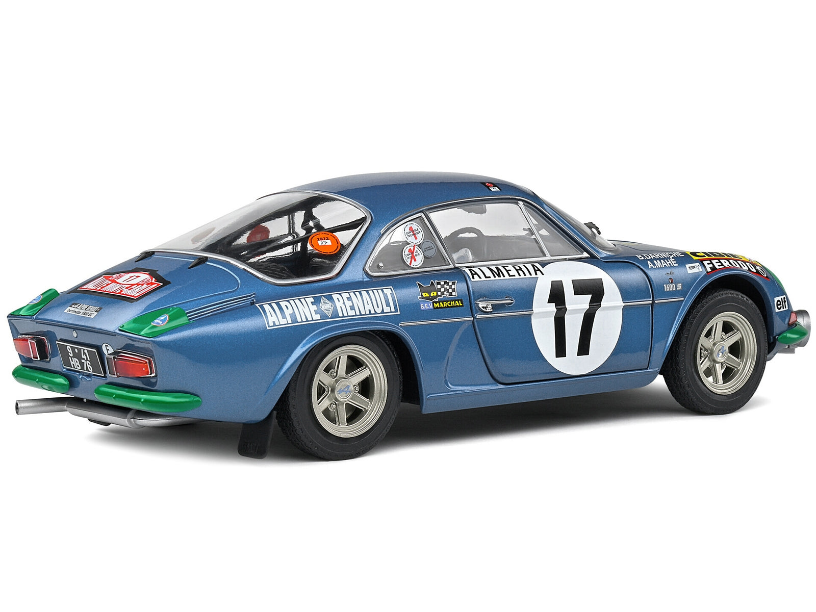 Alpine A110 1600S #17 Bernard Darniche - Alain Mahe "Rallye de Monte-Carlo" (1972) "Competition" Series 1/18 Diecast Model Car by Solido - Minihomy