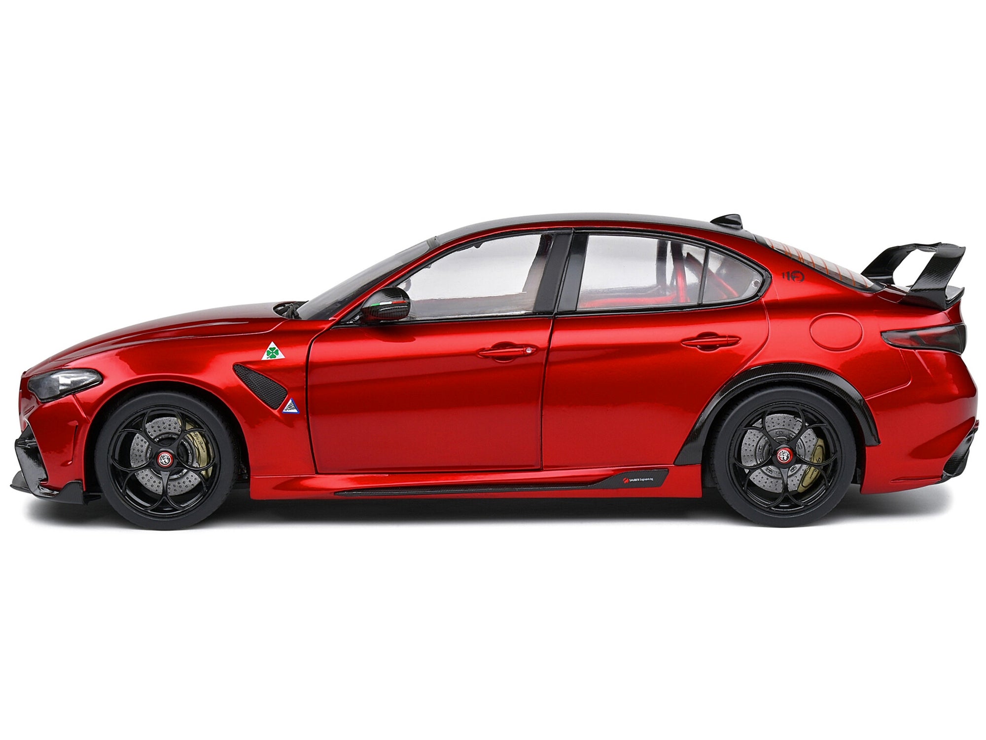 2021 Alfa Romeo Giulia GTA M Rosso Tristrato Red Metallic with Carbon Top 1/18 Diecast Model Car by Solido