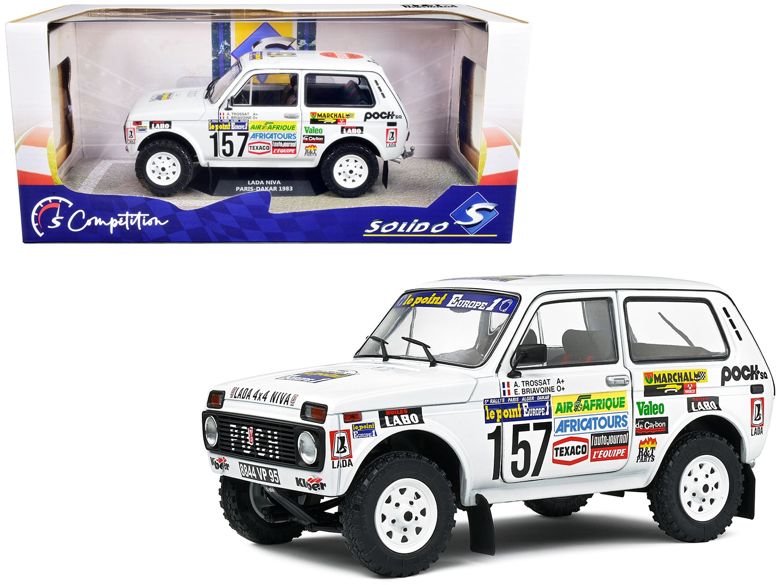 Lada Niva #157 Andre Trossat - Jean-Claude Briavoine 2nd Place "Paris-Dakar Rally" (1983) "Competition" Series 1/18 Diecast Model Car by Solido - Minihomy