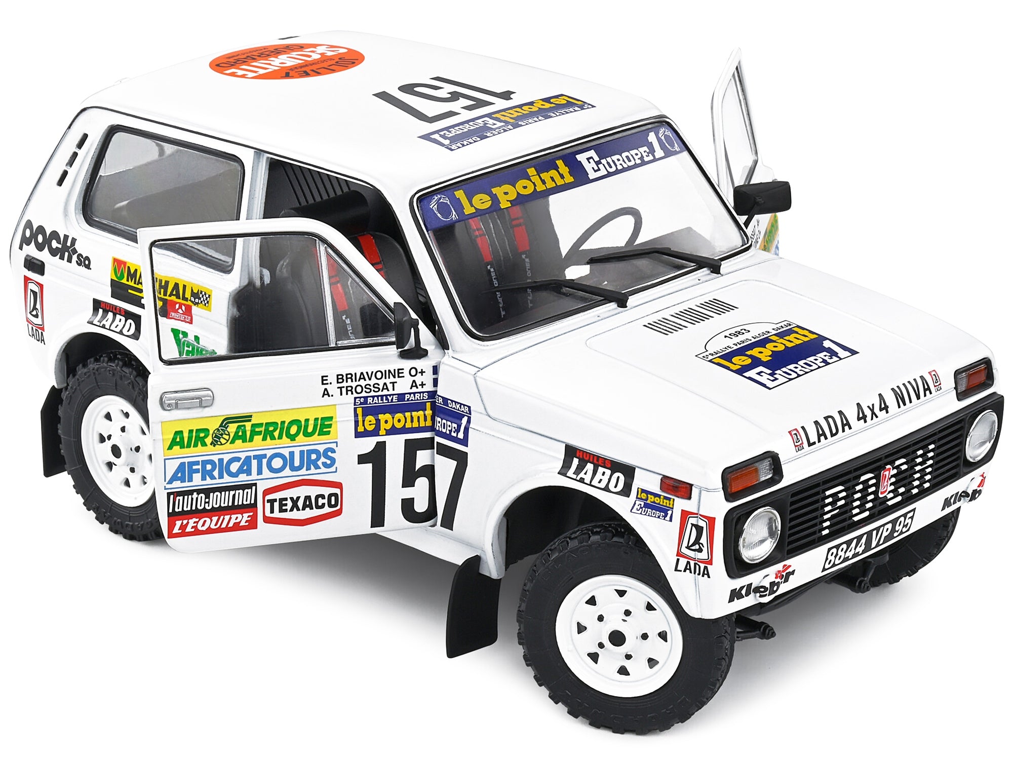 Lada Niva #157 Andre Trossat - Jean-Claude Briavoine 2nd Place "Paris-Dakar Rally" (1983) "Competition" Series 1/18 Diecast Model Car by Solido - Minihomy