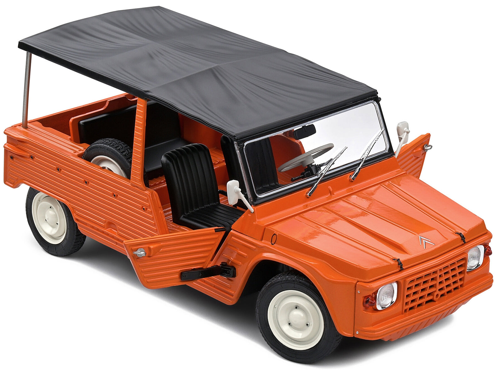 1970 Citroen Mehari MK.1 Kirghiz Orange with Black Top 1/18 Diecast Model Car by Solido - Minihomy