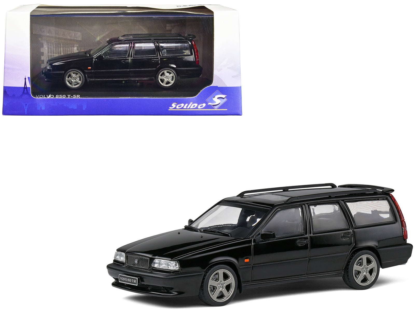 1996 Volvo 850 T5-R Black 1/43 Diecast Model Car by Solido - Minihomy